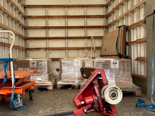 Pallets in the truck