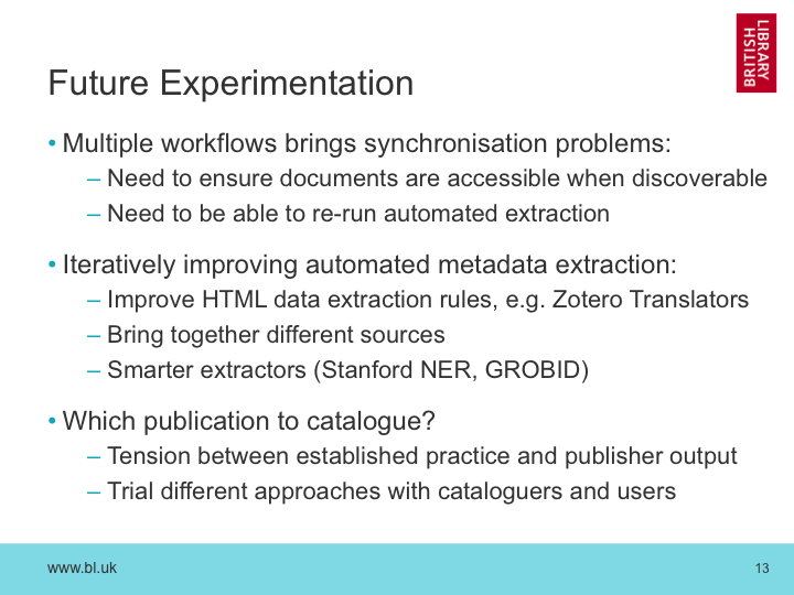 Future Experimentation